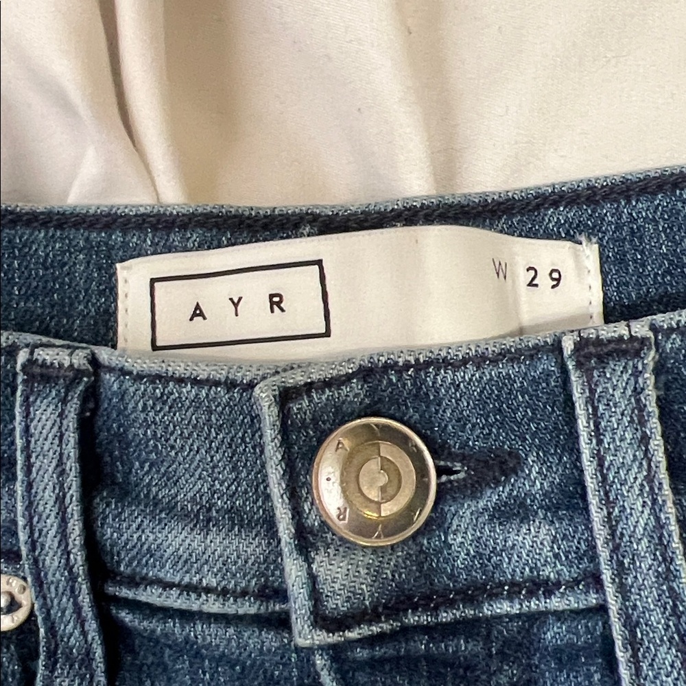 AYR Medium Wash Straight-Leg Jeans with Raw Hem - Picture 12 of 12